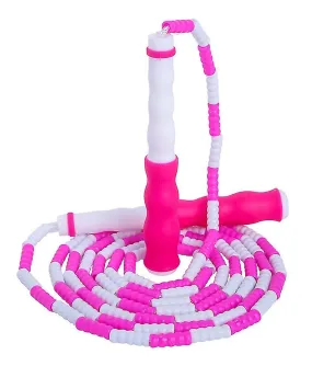 2Pcs pink Soft Beaded Skipping Rope With Adjustable Section,Skipping Rope Without Tangles,fitness sports equipment AZ21968