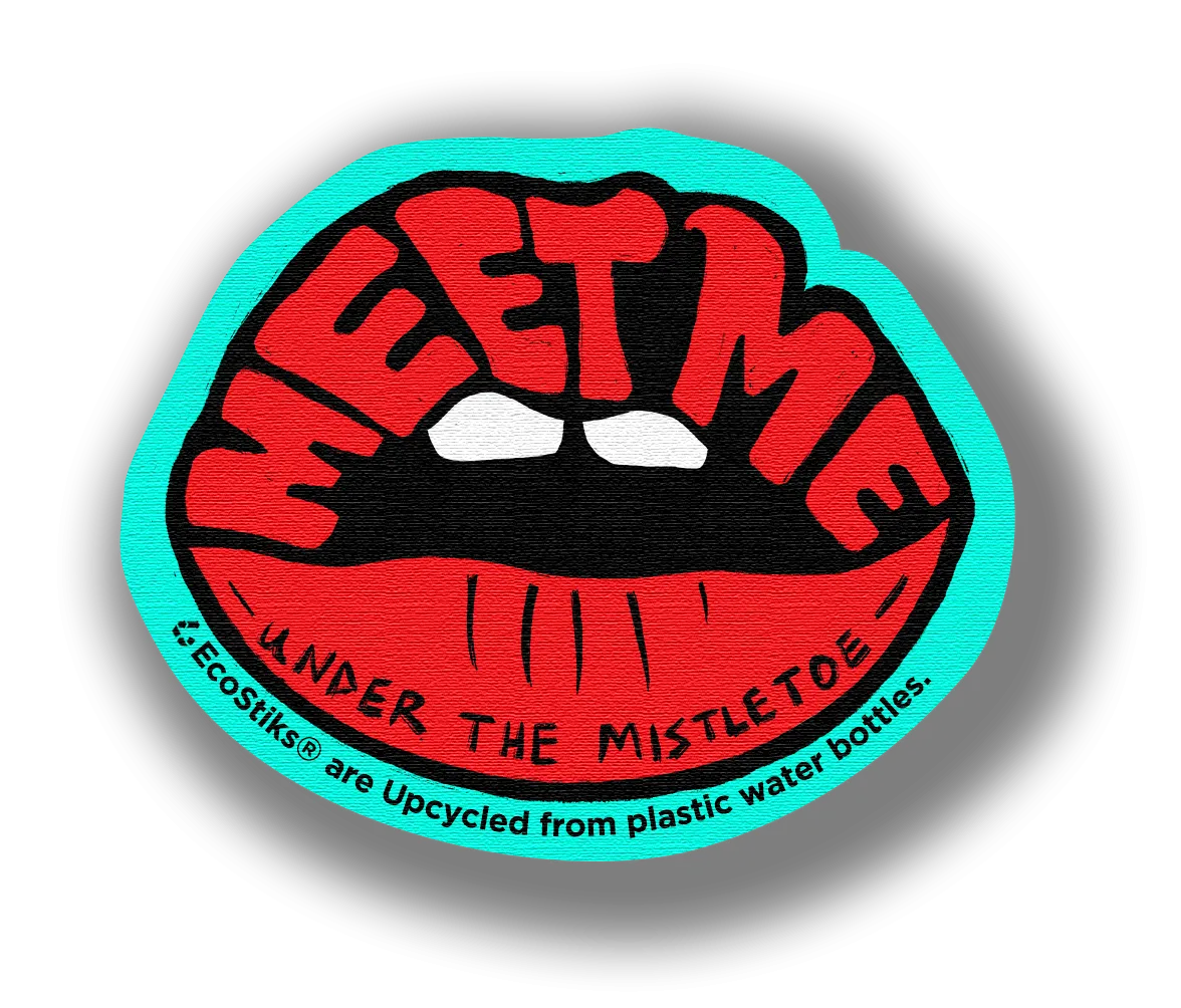3" x 3" Meet Me Under the Mistletoe EcoStiks Patches - Bulk