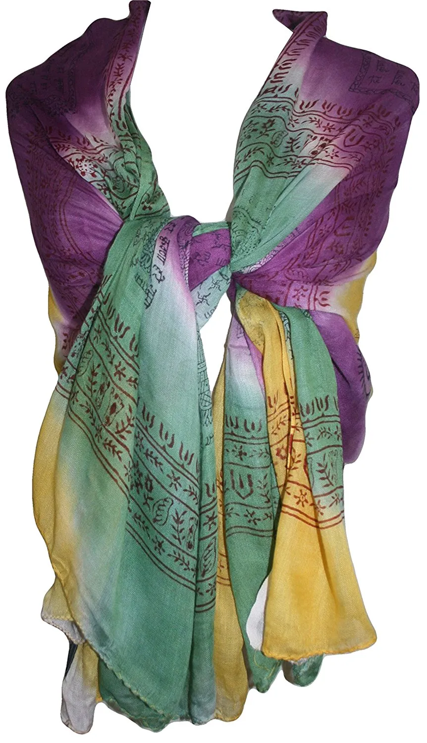 706 Scf Agan Traders Om Spiritual Soft Viscose Shawl Wrap Throw Scarf