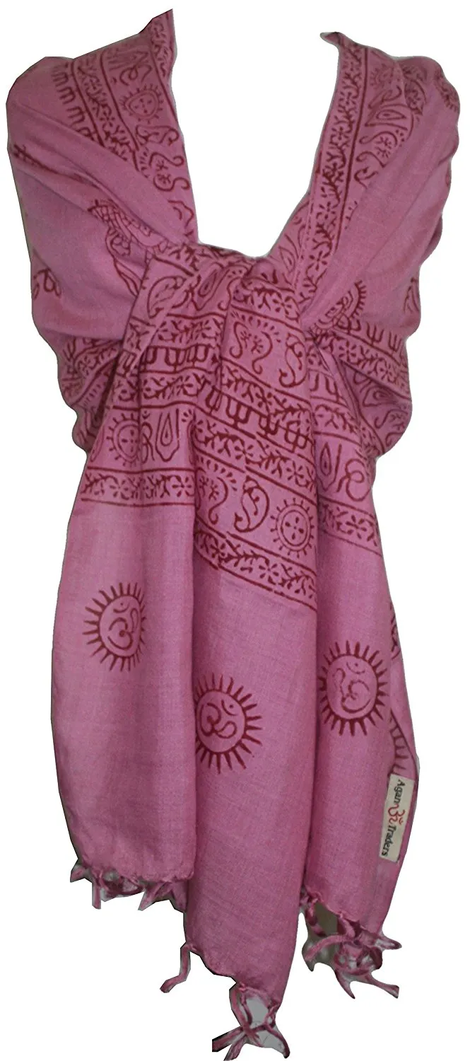706 Scf Agan Traders Om Spiritual Soft Viscose Shawl Wrap Throw Scarf
