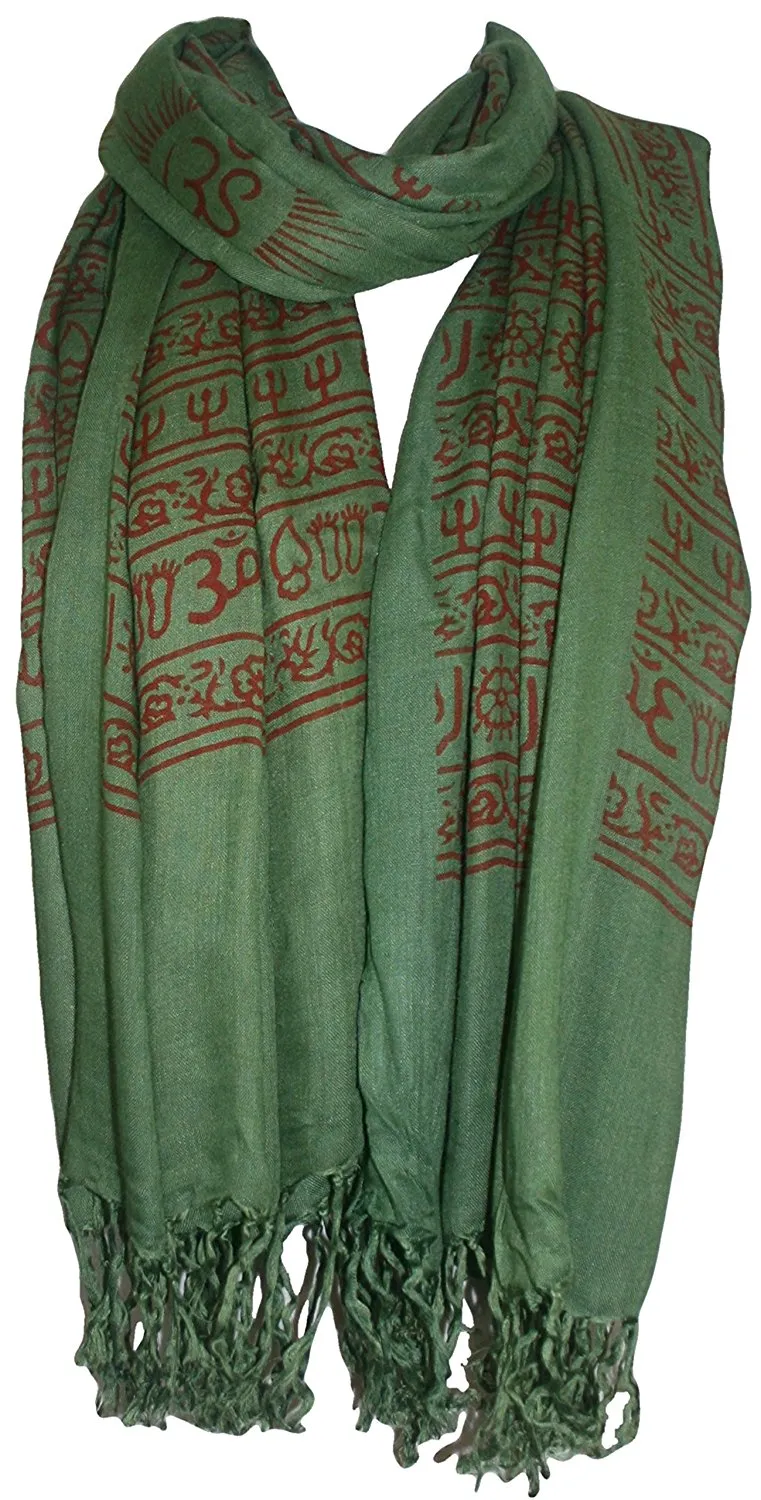 706 Scf Agan Traders Om Spiritual Soft Viscose Shawl Wrap Throw Scarf