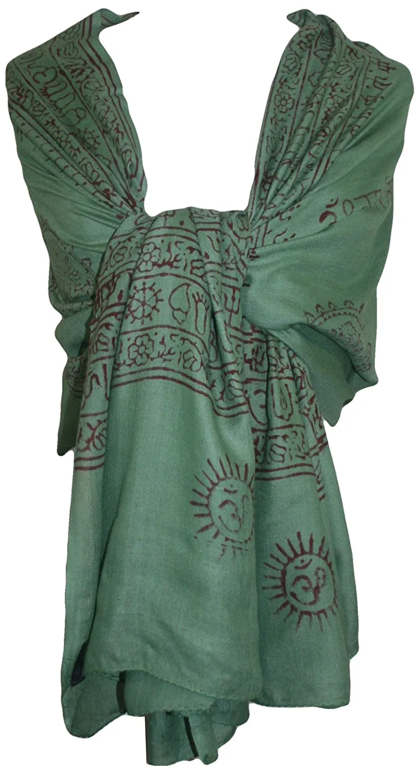 706 Scf Agan Traders Om Spiritual Soft Viscose Shawl Wrap Throw Scarf