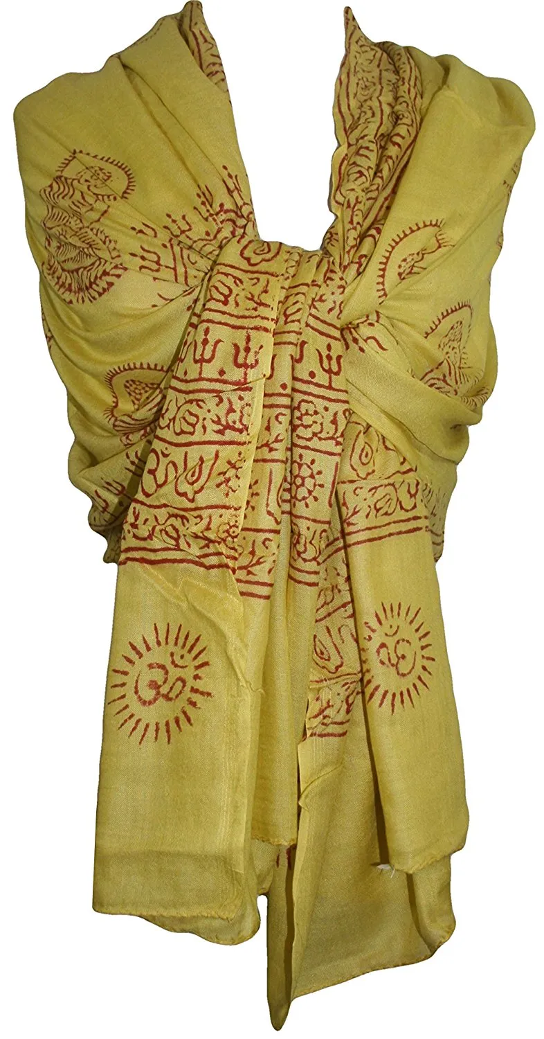 706 Scf Agan Traders Om Spiritual Soft Viscose Shawl Wrap Throw Scarf