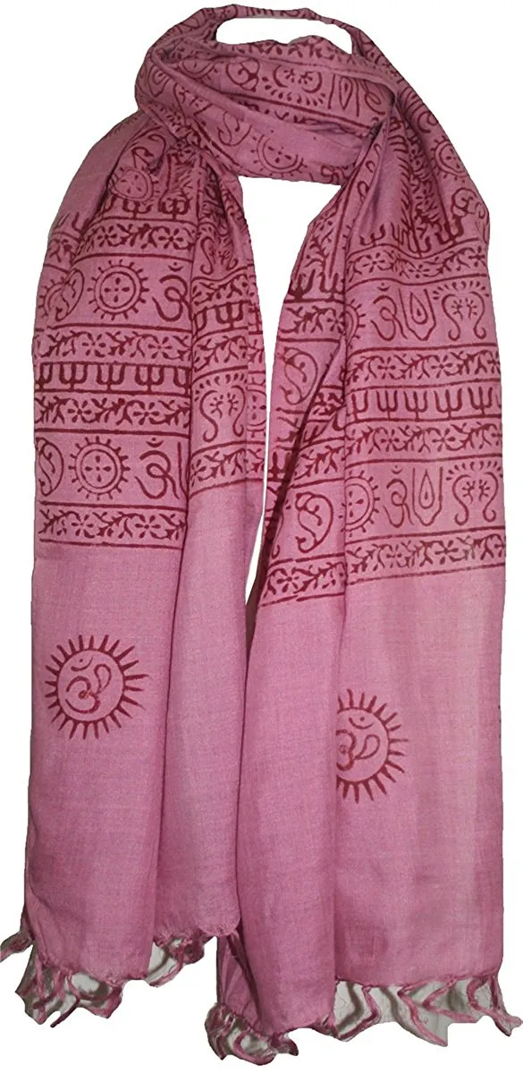 706 Scf Agan Traders Om Spiritual Soft Viscose Shawl Wrap Throw Scarf