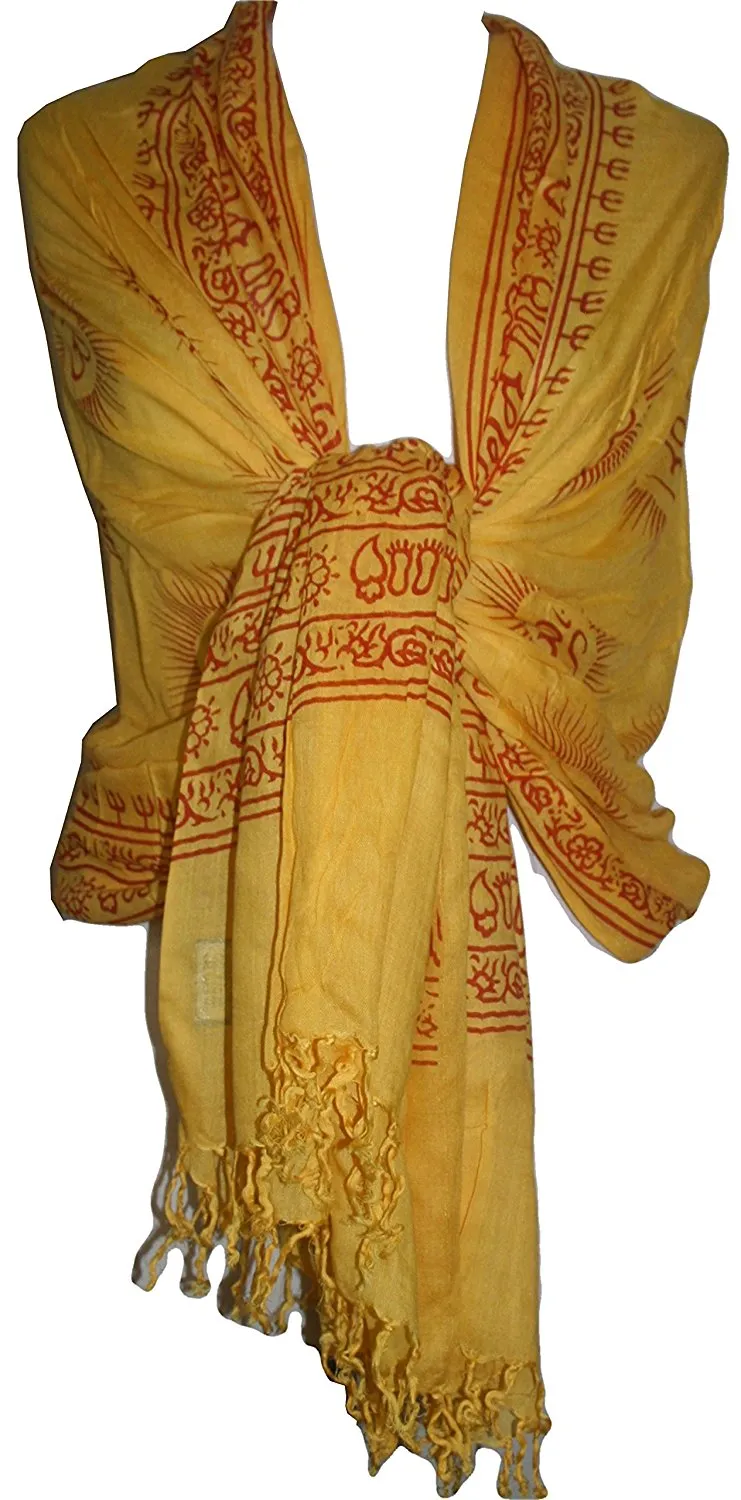 706 Scf Agan Traders Om Spiritual Soft Viscose Shawl Wrap Throw Scarf