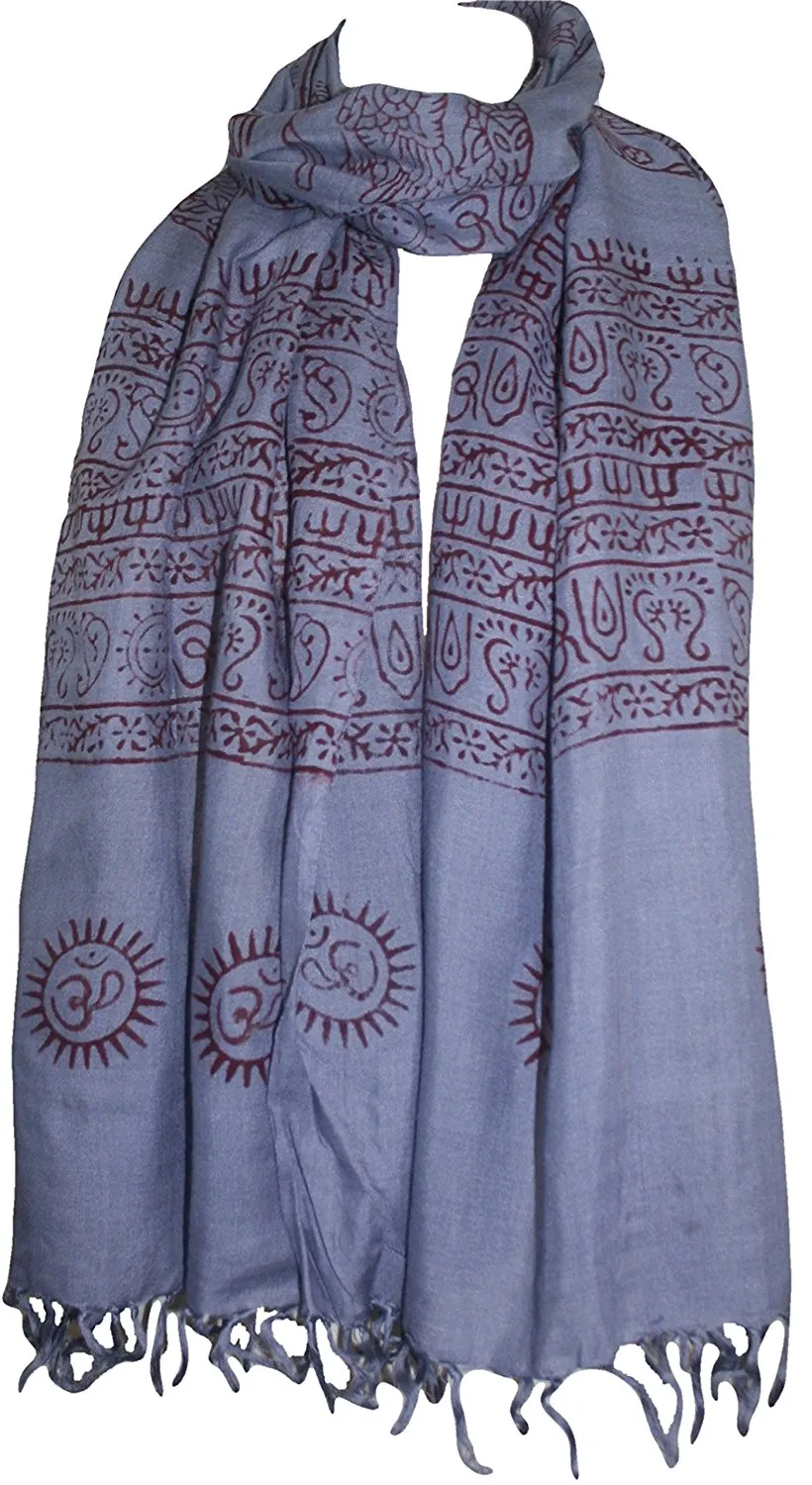 706 Scf Agan Traders Om Spiritual Soft Viscose Shawl Wrap Throw Scarf