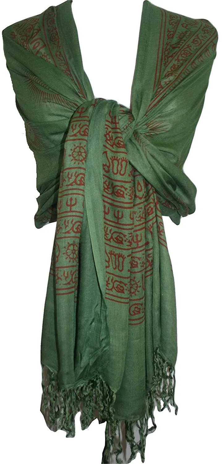 706 Scf Agan Traders Om Spiritual Soft Viscose Shawl Wrap Throw Scarf