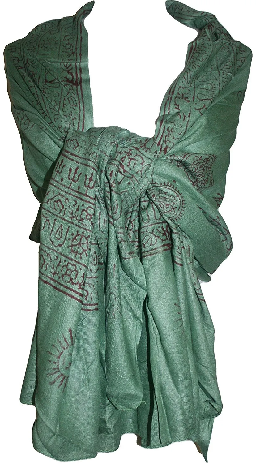 706 Scf Agan Traders Om Spiritual Soft Viscose Shawl Wrap Throw Scarf