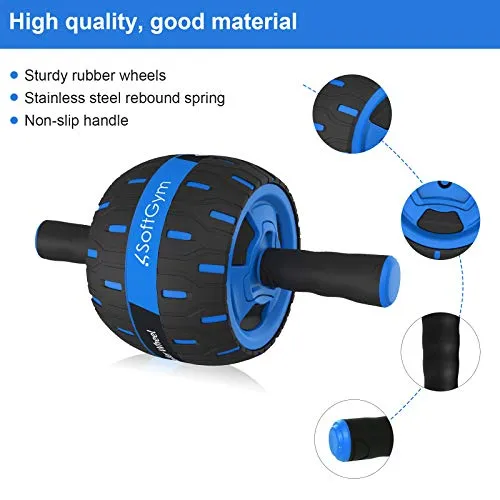 Abs Wheel Roller for Abs Exercise Workout Fitness -Ab Wheel Roller with Resistance Band and Jump Rope -Perfect Home Gym Equipment for Men Women Abdominal Exercise-Blue