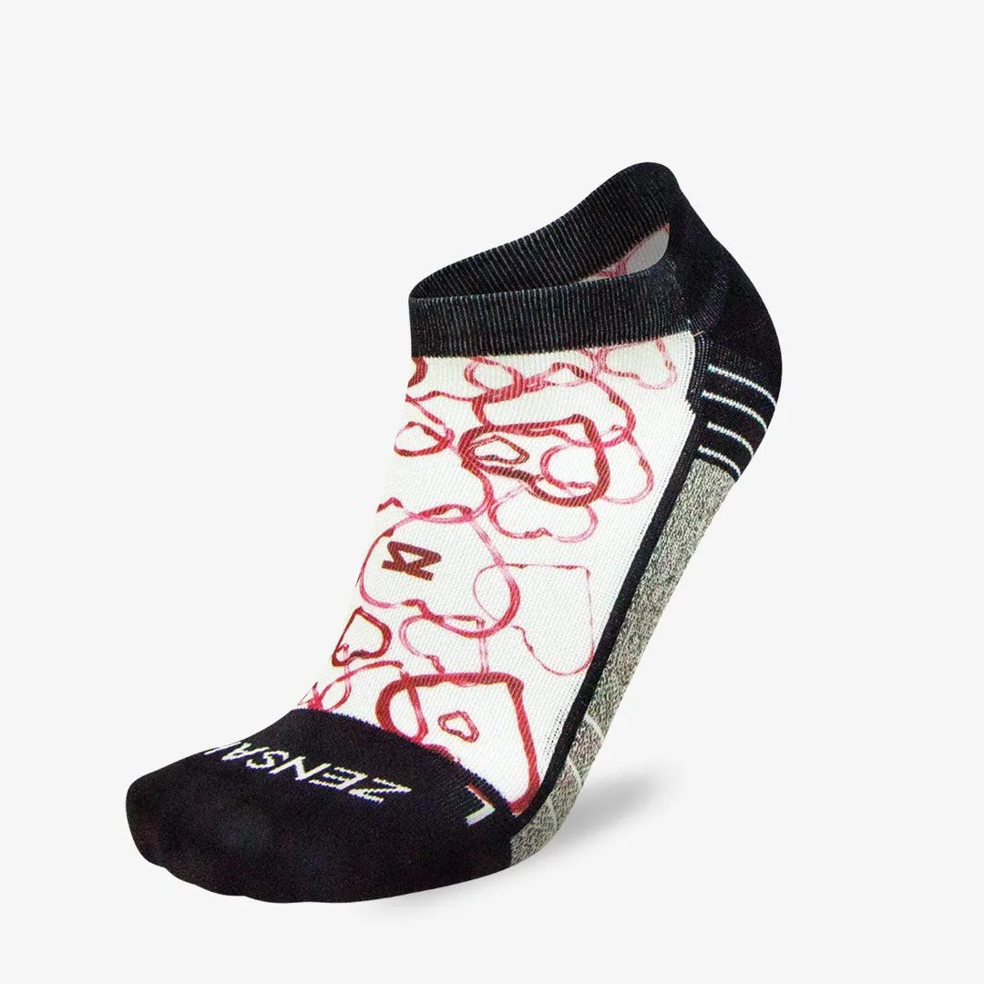 Abstract Hearts Socks (No Show)