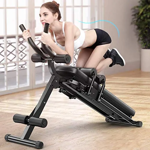 ALING Ab Machine Exercise Equipment, Foldable Sit Up Bench Adjustable Workout Bench Fitness Equipment for Home Gym, Foldable Professional Abdominal Trainers