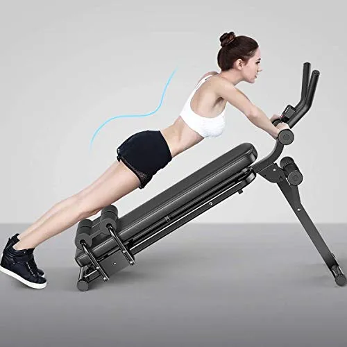 ALING Ab Machine Exercise Equipment, Foldable Sit Up Bench Adjustable Workout Bench Fitness Equipment for Home Gym, Foldable Professional Abdominal Trainers
