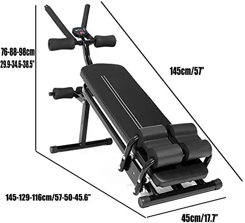 ALING Ab Machine Exercise Equipment, Foldable Sit Up Bench Adjustable Workout Bench Fitness Equipment for Home Gym, Foldable Professional Abdominal Trainers