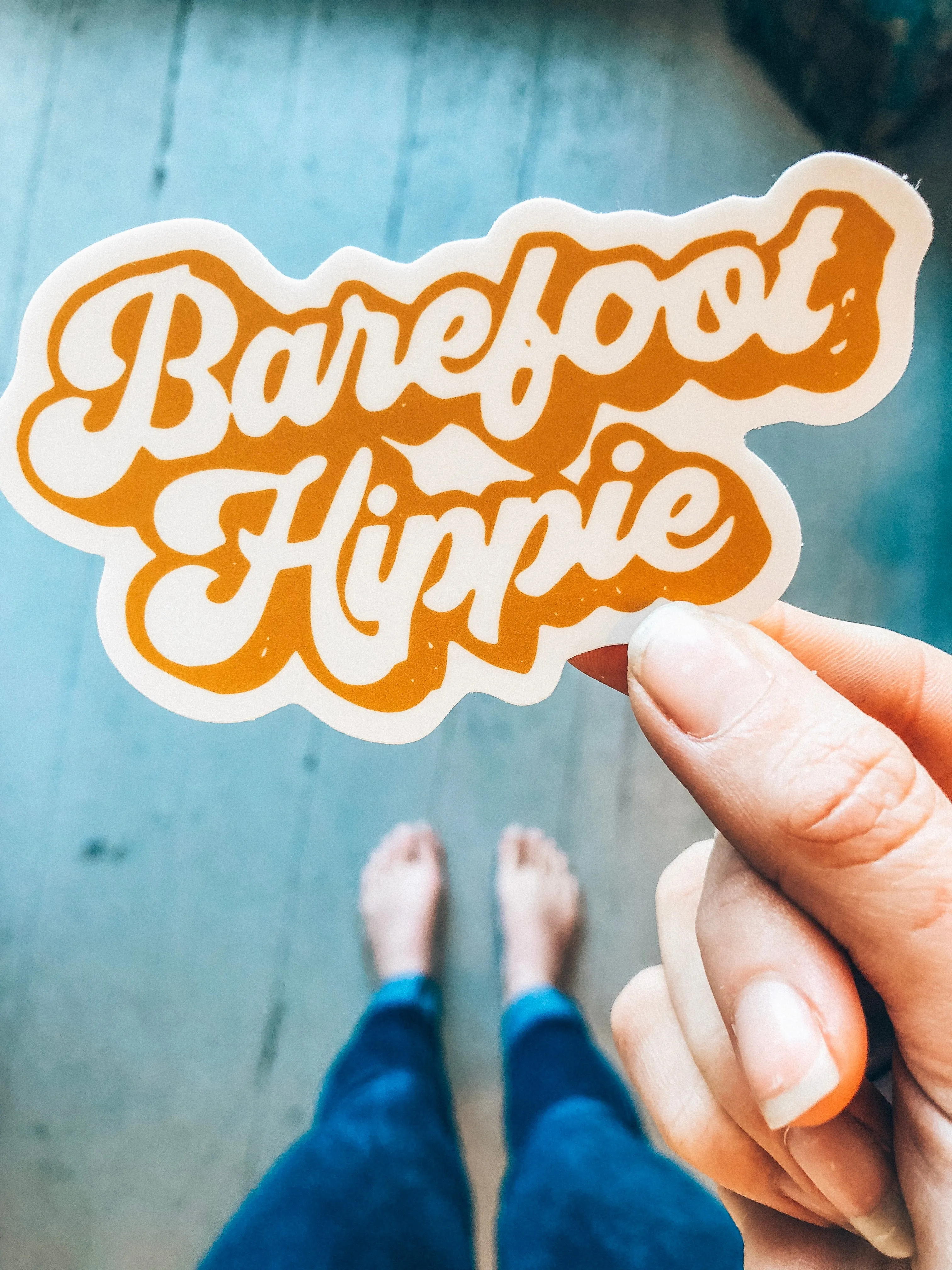 Barefoot Hippie Sticker