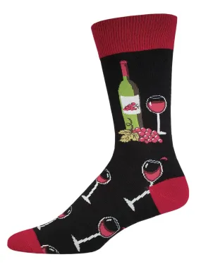 Black Wine Scene Socks (Men's)