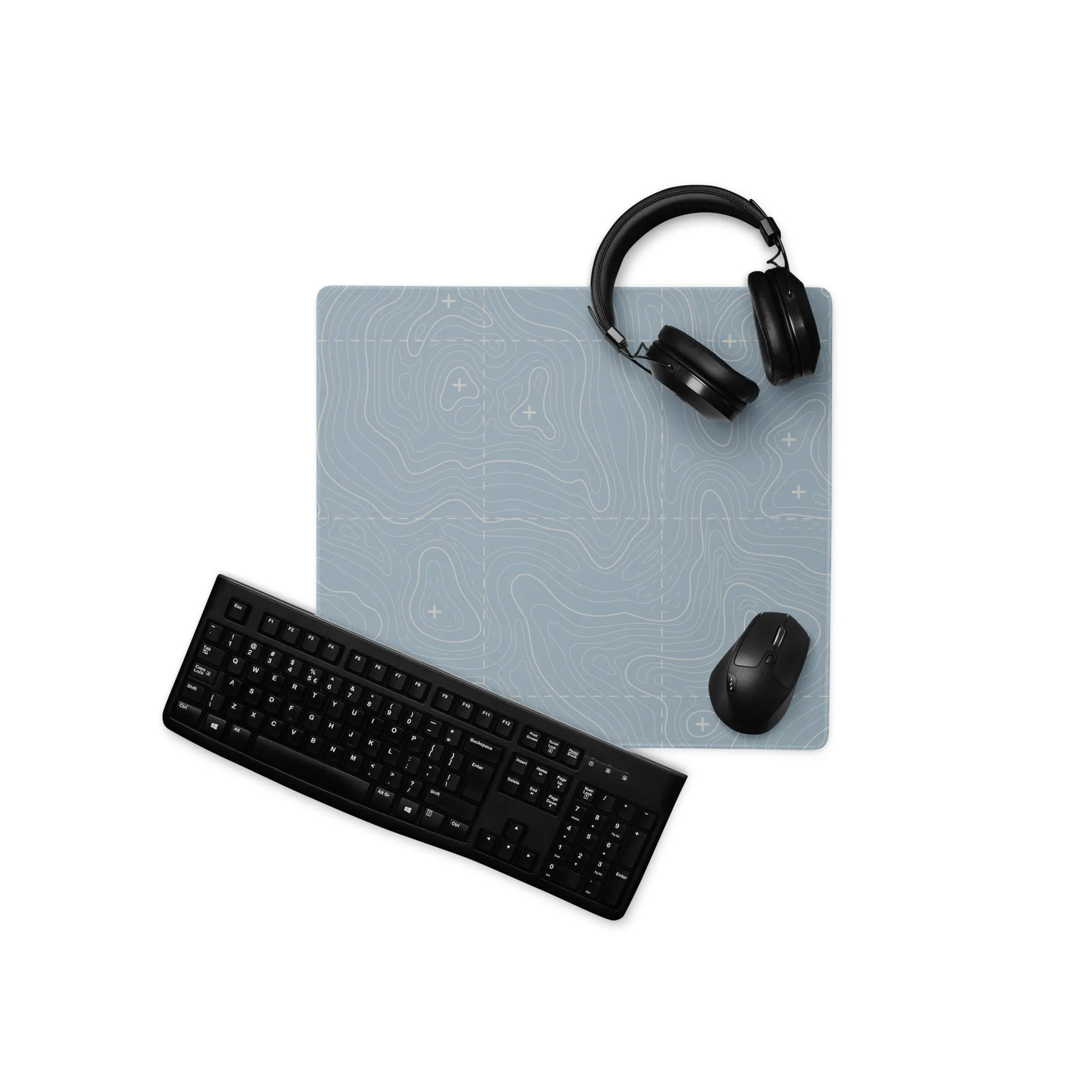 Blue Gray and Silver Gaming Mouse Pad