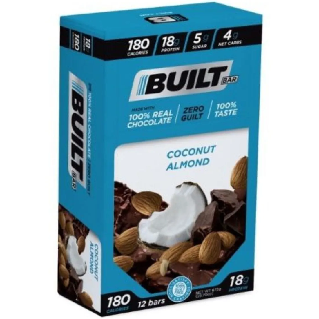Built Bar, Protein Bar and Energy Bar, Box of 12 Bars