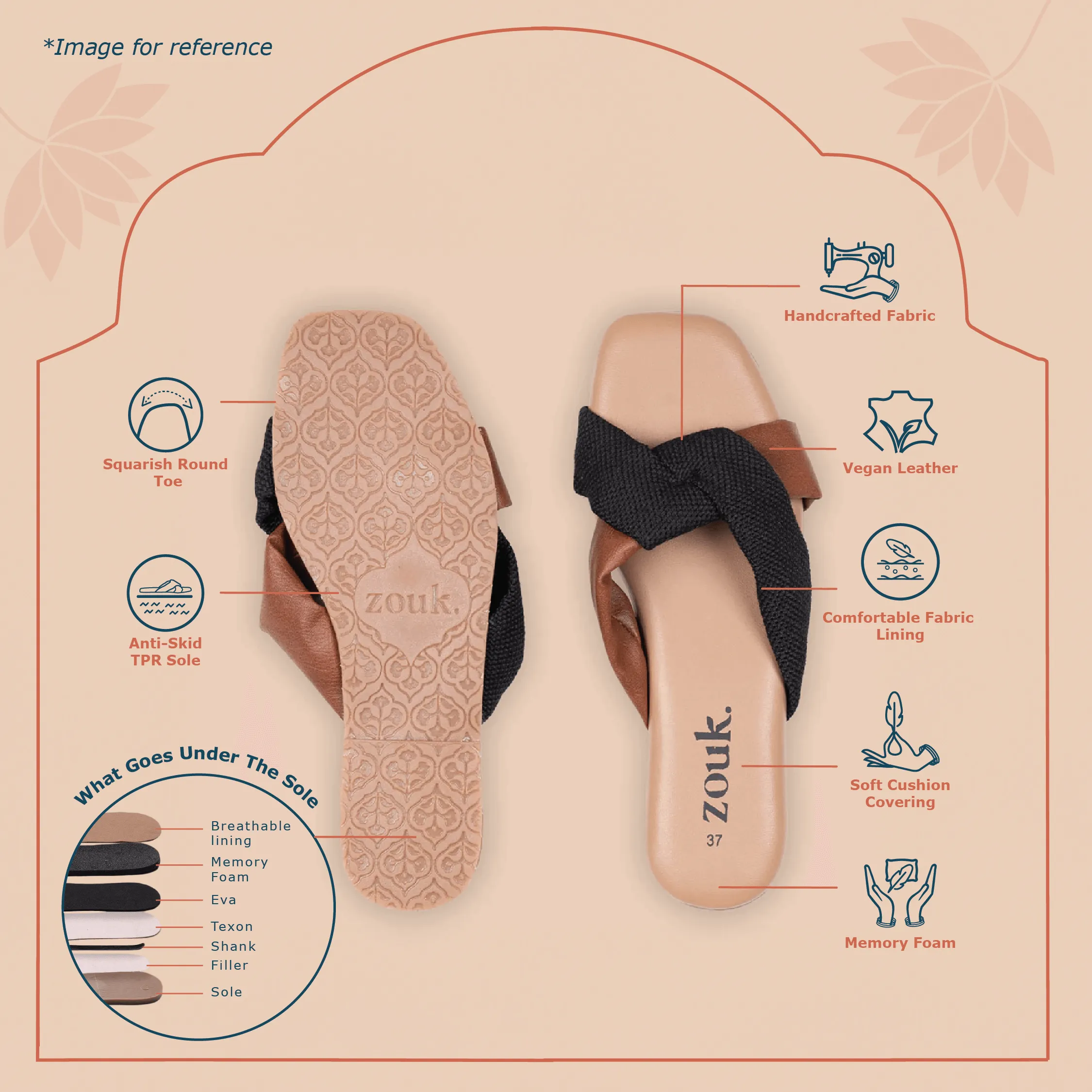 Chettinad Florals Cross Sliders