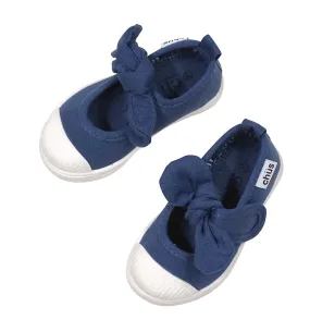 Chus Shoes - Girls Athena Velcro Mary Jane with Bow - Navy Blue