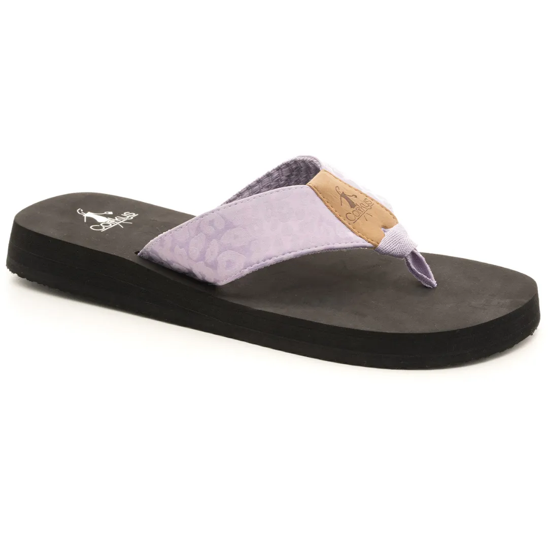 Corkys "Ahoy" Flip Flop (Lavender Leopard)