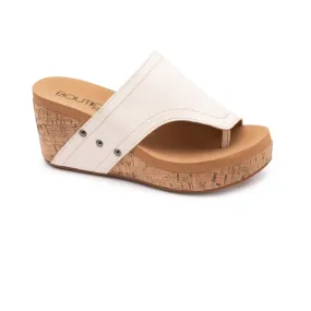 Corkys "Flirty" Wedge Sandal (Ivory)