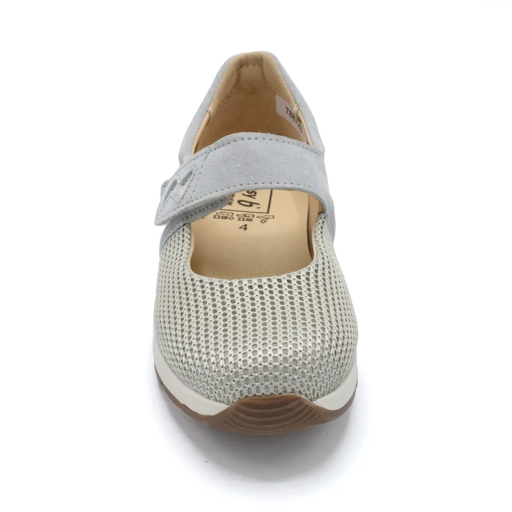 DB Hawaii - Ladies Wide Fit Summer Casual - 2V (2E-4E) Fitting - Ice Suede/Mesh