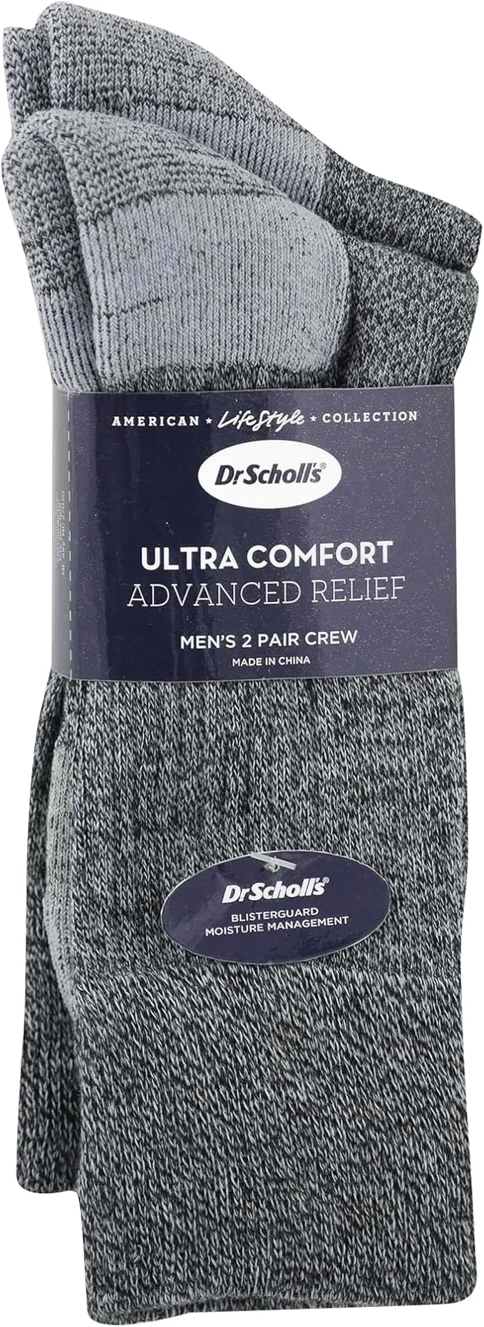 Dr. Scholl's Men's Advanced Diabetic Blisterguard Socks - 2 & 3 Pair Packs - Non-Binding Cushioned Comfort