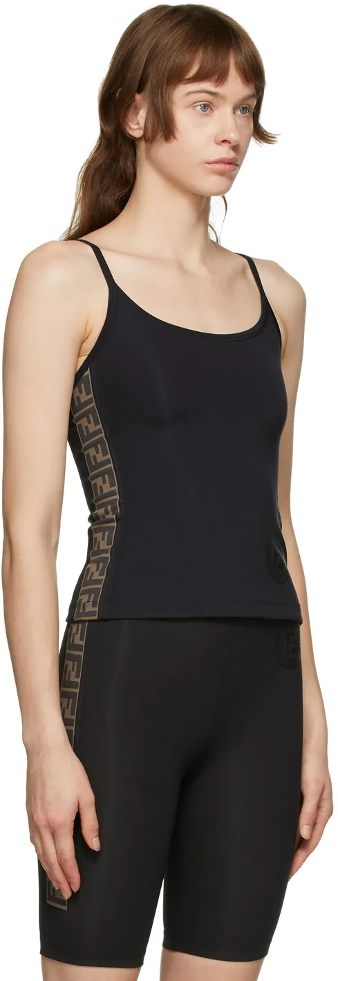 Fendi Black Fendirama Fitness Top