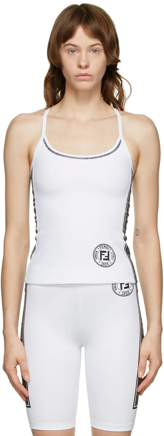 Fendi White Fendirama Fitness Top