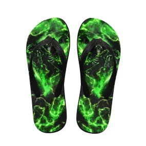 Green Grim Reaper Flip Flops for Women Beach
