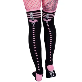 Heartless Tattoo Thigh High Socks