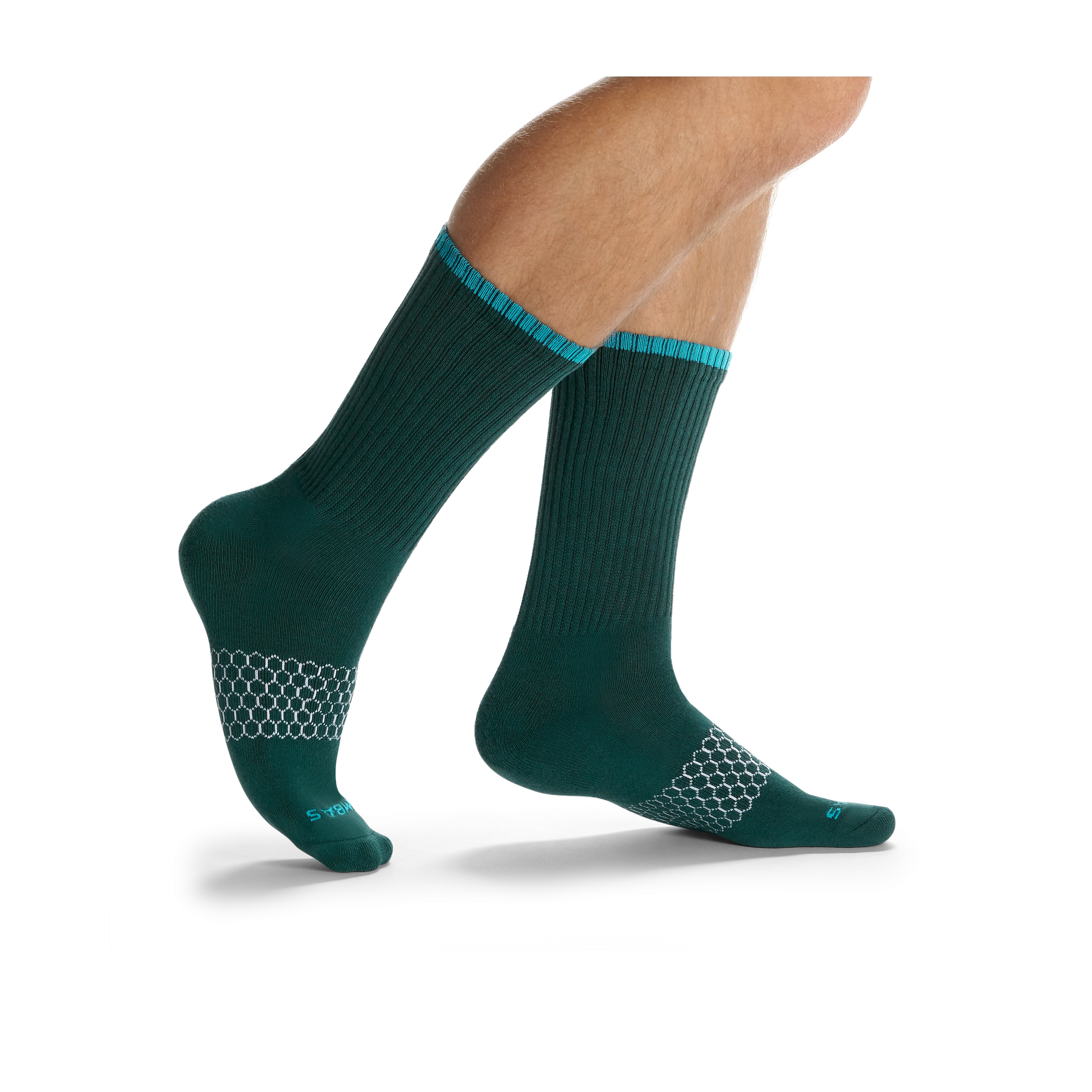 Men's Solid Neon Tipping Calf Socks