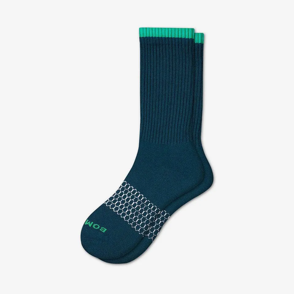Men's Solid Neon Tipping Calf Socks