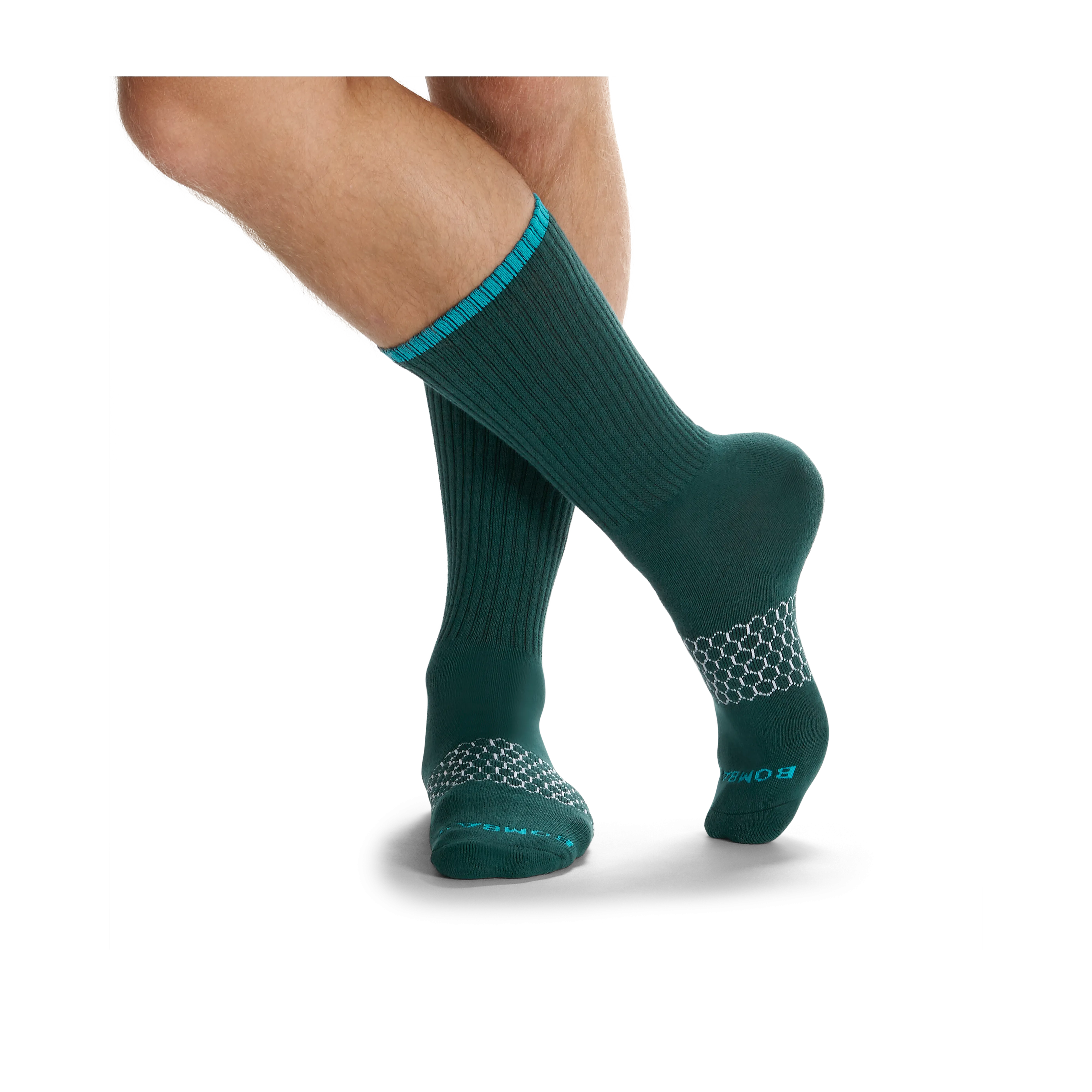 Men's Solid Neon Tipping Calf Socks