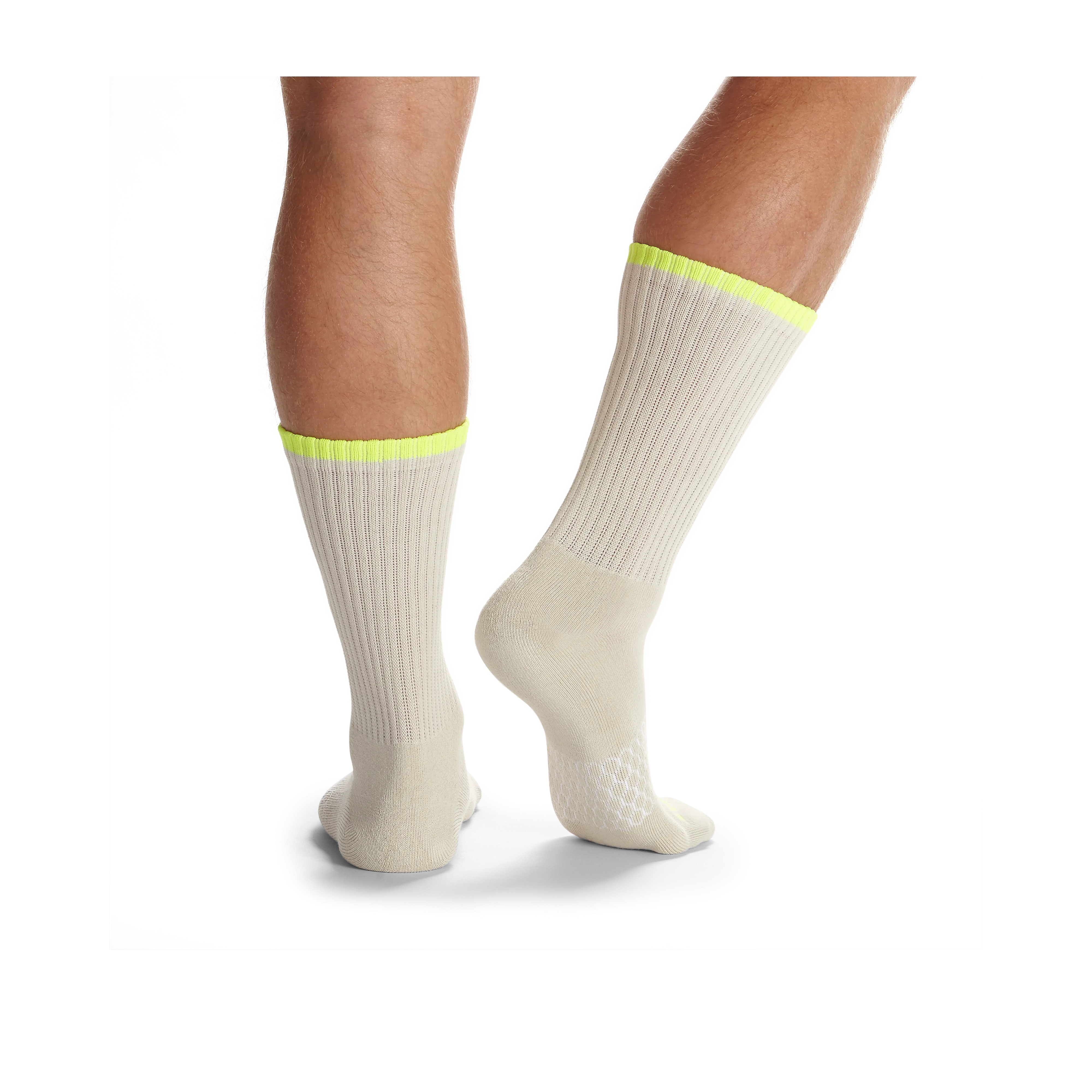 Men's Solid Neon Tipping Calf Socks