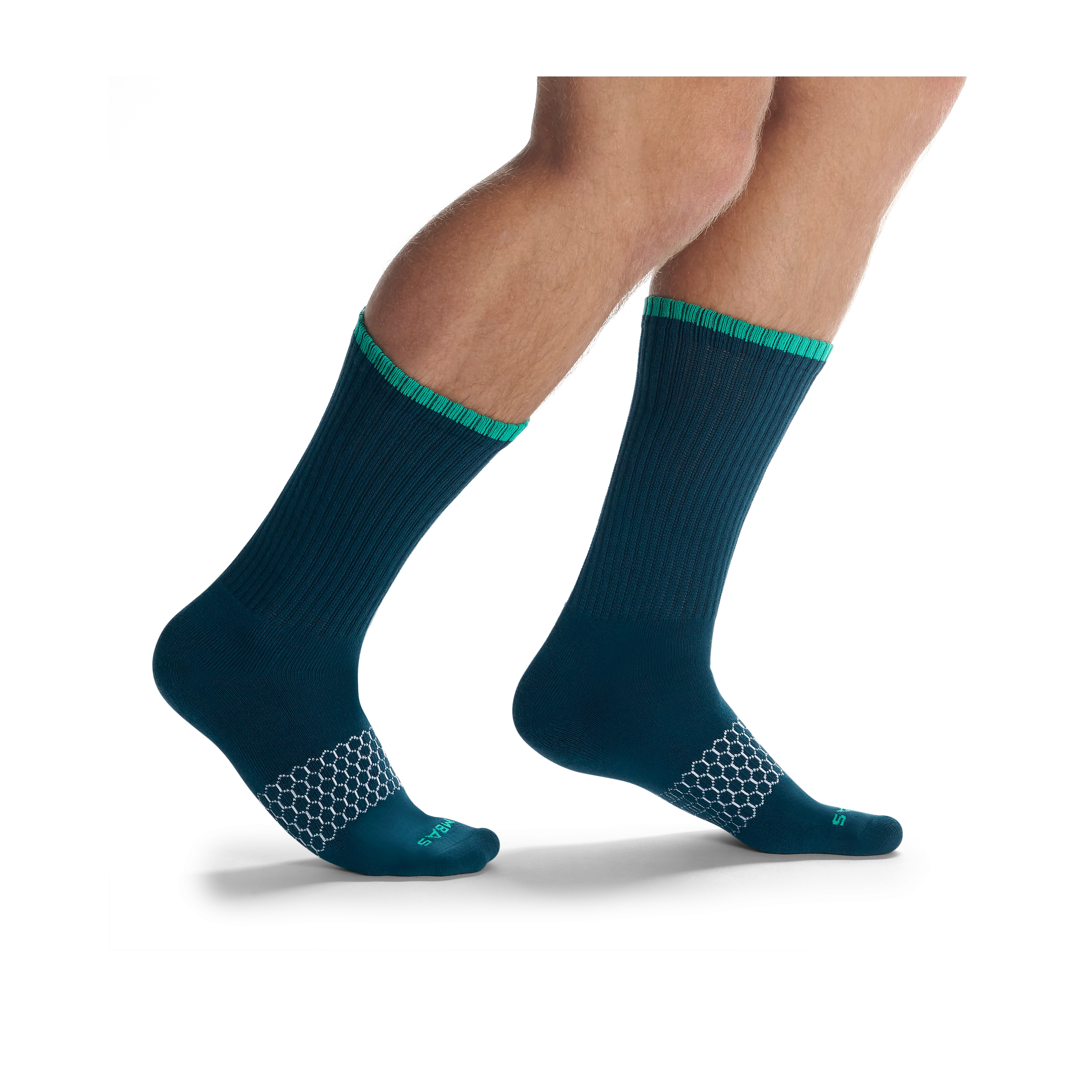 Men's Solid Neon Tipping Calf Socks