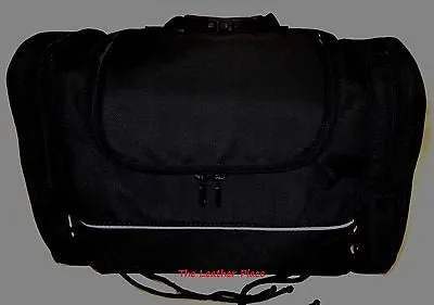 MOTORCYCLE NYLON RACK SISSY T BAR BAG TRAVEL PLAIN LUGGAGE NEW BLACK