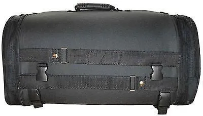 MOTORCYCLE NYLON TRUNK SKULL SISSY T BAR BAG WITH FLAME TRAVEL PLAIN LUGGAGE NEW