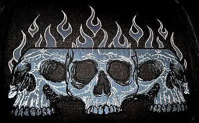 MOTORCYCLE NYLON TRUNK SKULL SISSY T BAR BAG WITH FLAME TRAVEL PLAIN LUGGAGE NEW