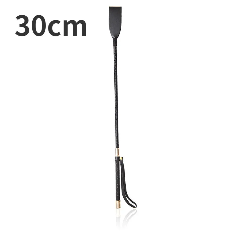 Premium Horse Whip PU Leather Non-Slip Grip 30cm 54cm Black
