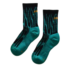 RNNR - Marathon Crew Sock - Drippy Cheetah Teal