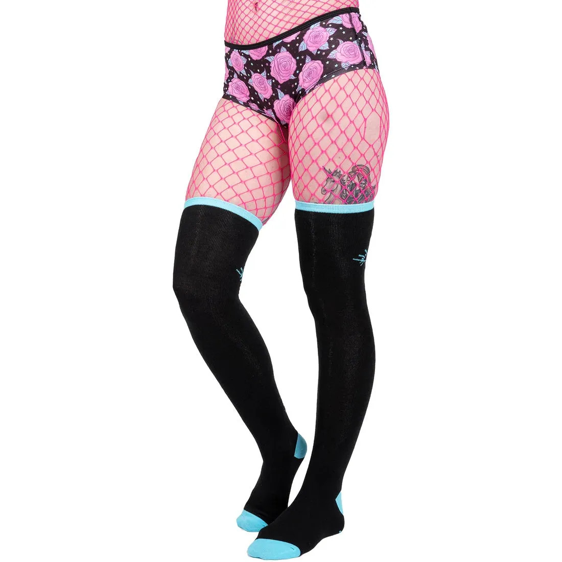 Stick N Poke Tattoo Thigh High Socks