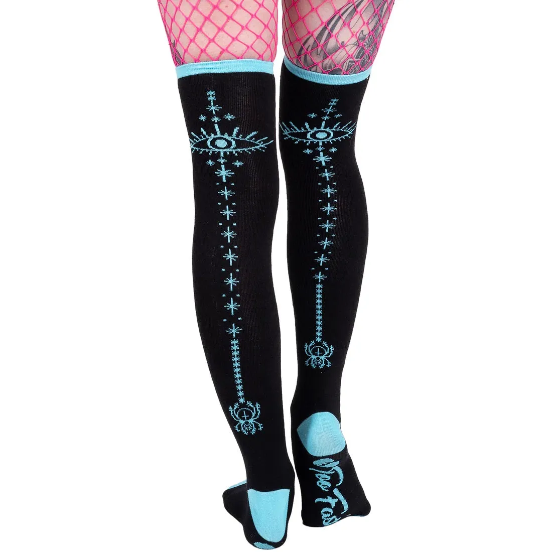 Stick N Poke Tattoo Thigh High Socks