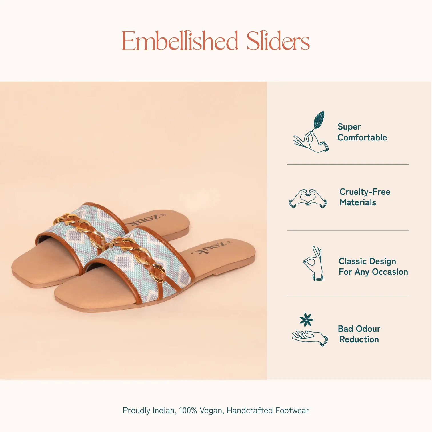 Umaid Diamond Women's Embellished Sliders