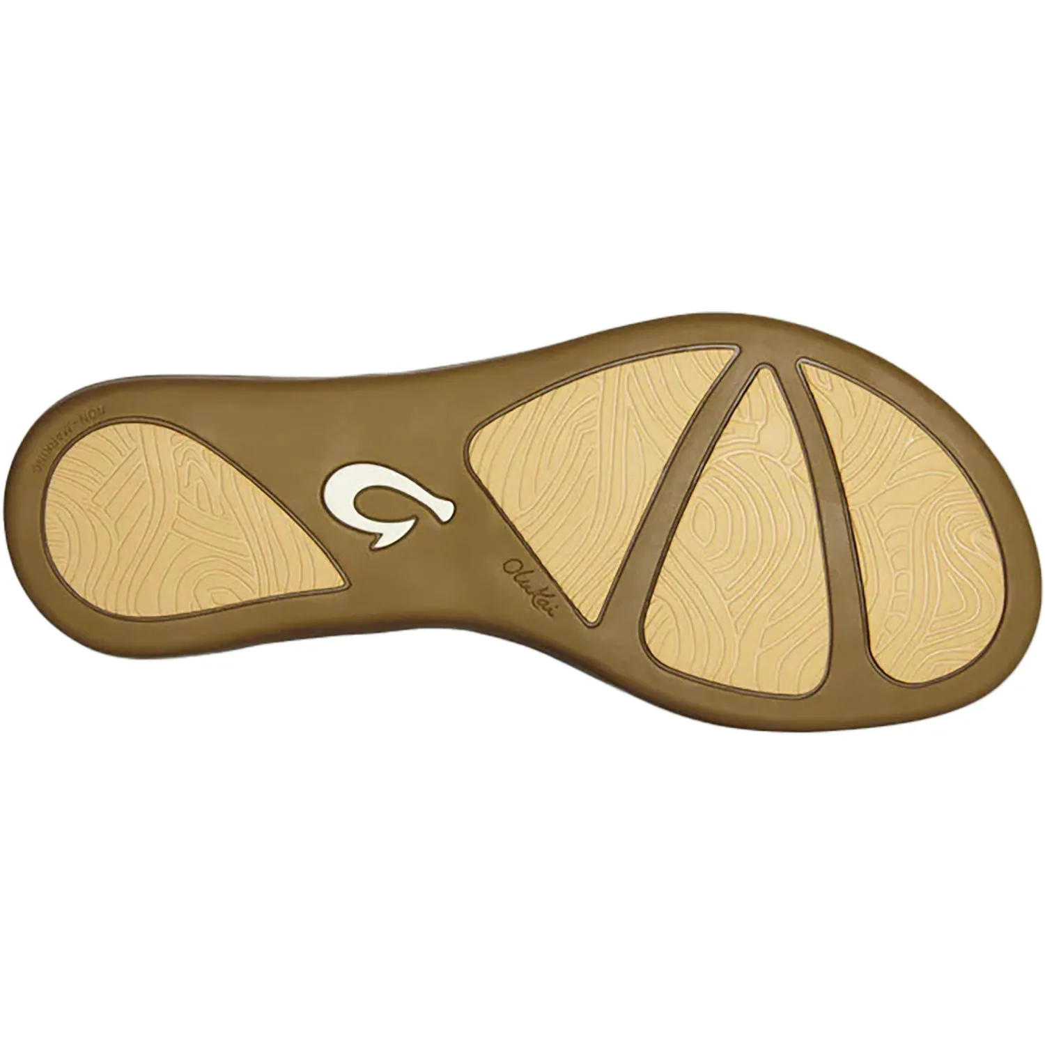 Women's Olukai Honu Bright White/Golden Sand Leather