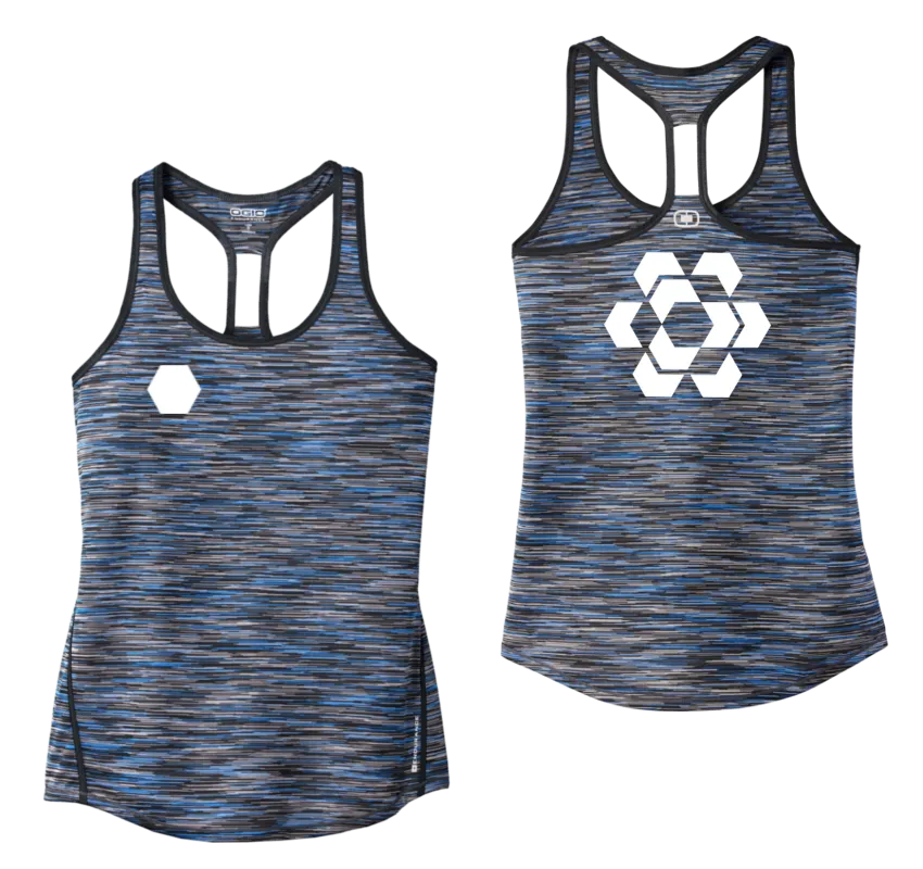Women's Reflective Tank Top - Fractured Hexagon