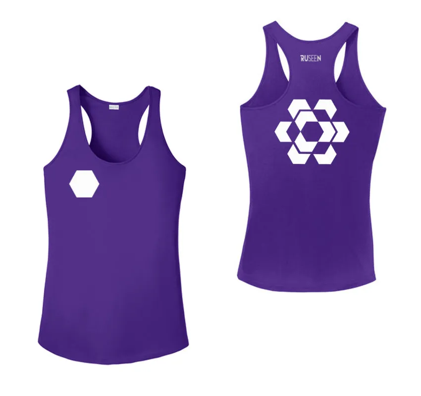 Women's Reflective Tank Top - Fractured Hexagon