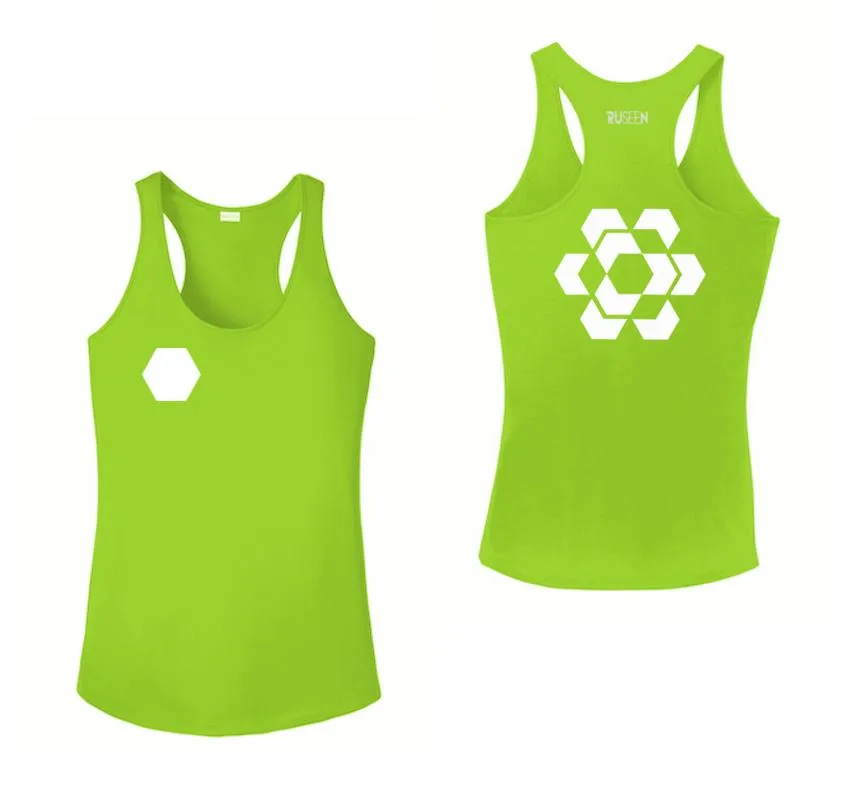 Women's Reflective Tank Top - Fractured Hexagon