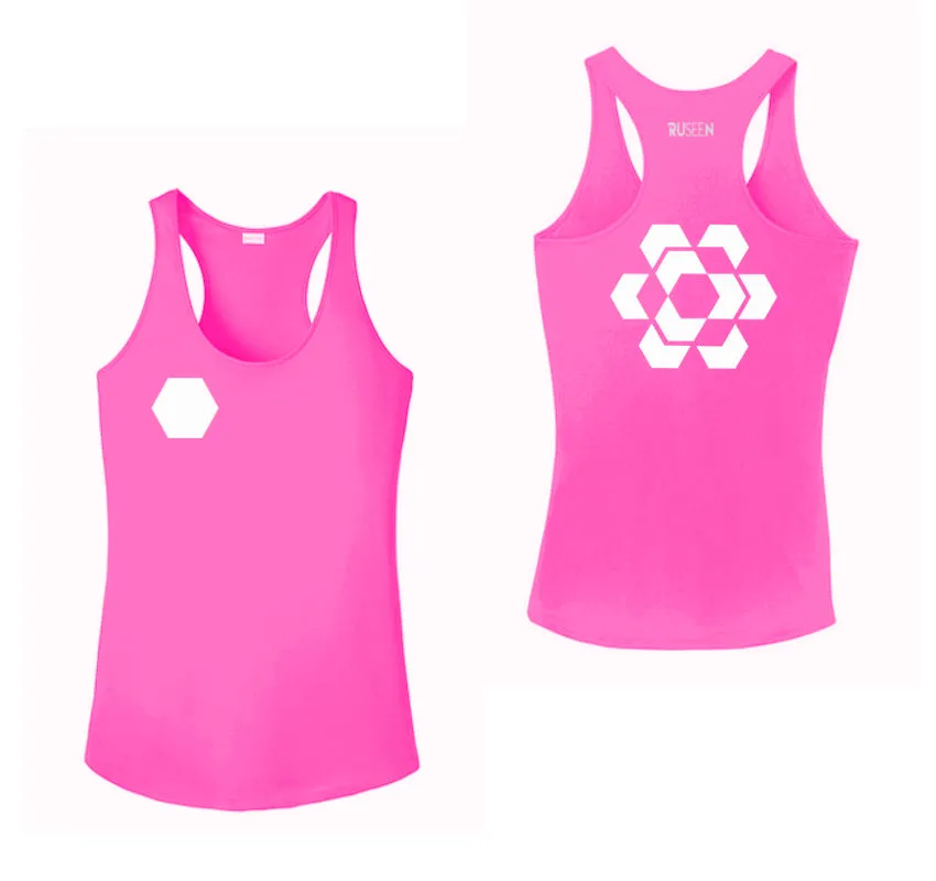 Women's Reflective Tank Top - Fractured Hexagon