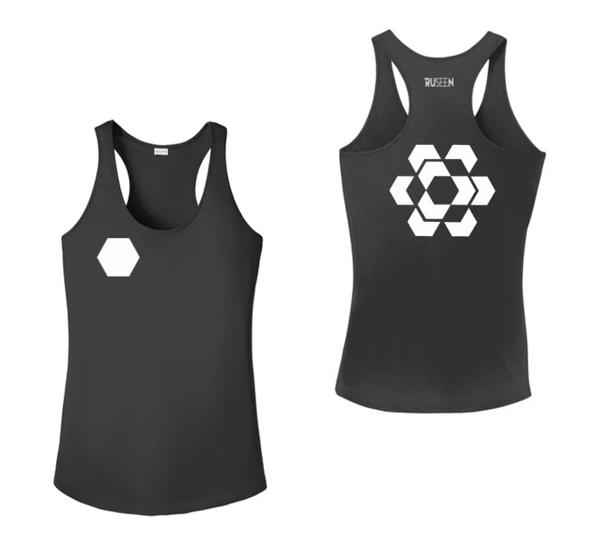 Women's Reflective Tank Top - Fractured Hexagon